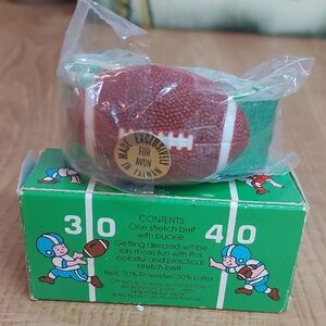 Avon Kids' Football Stretch Belt - Brown and Green With Football Buckle